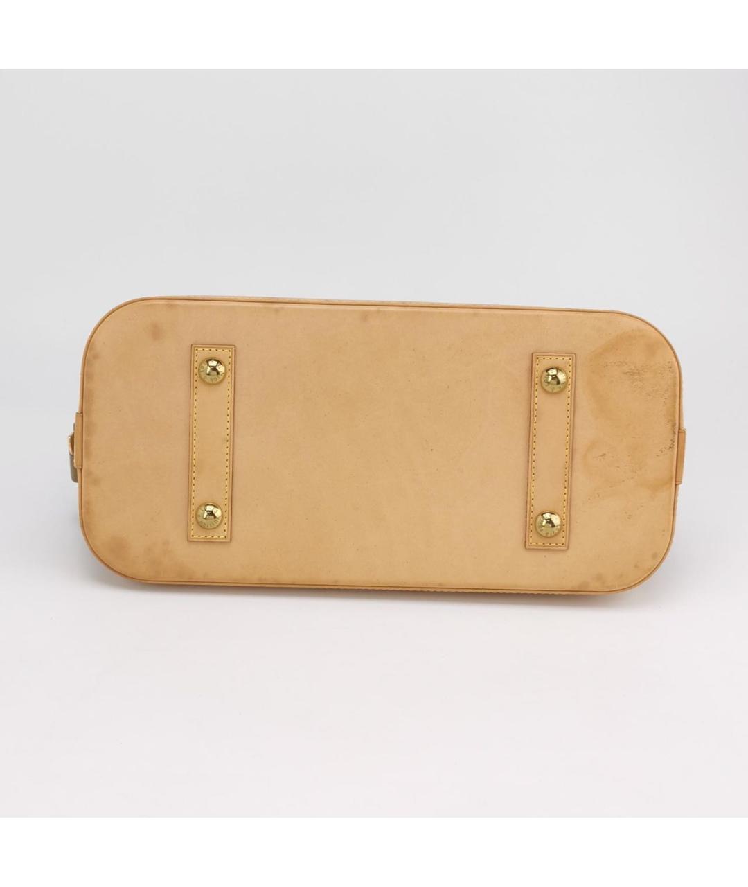 LOUIS VUITTON Коричневая кожаная сумка с короткими ручками, фото 5