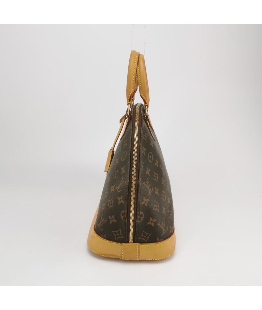 LOUIS VUITTON Коричневая кожаная сумка с короткими ручками, фото 2