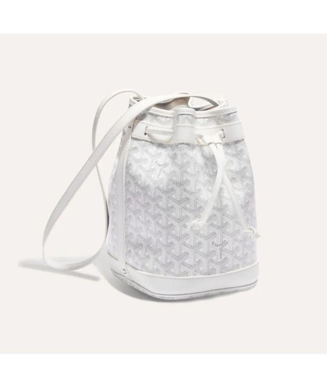 GOYARD Белая кожаная сумка с короткими ручками, фото 9