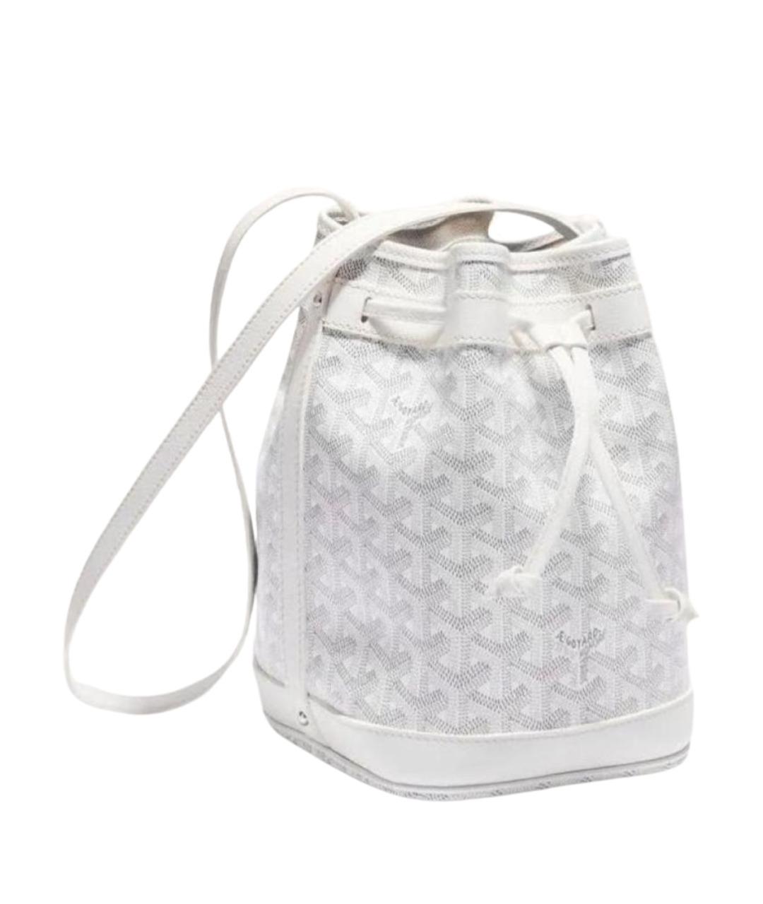 GOYARD Белая кожаная сумка с короткими ручками, фото 1