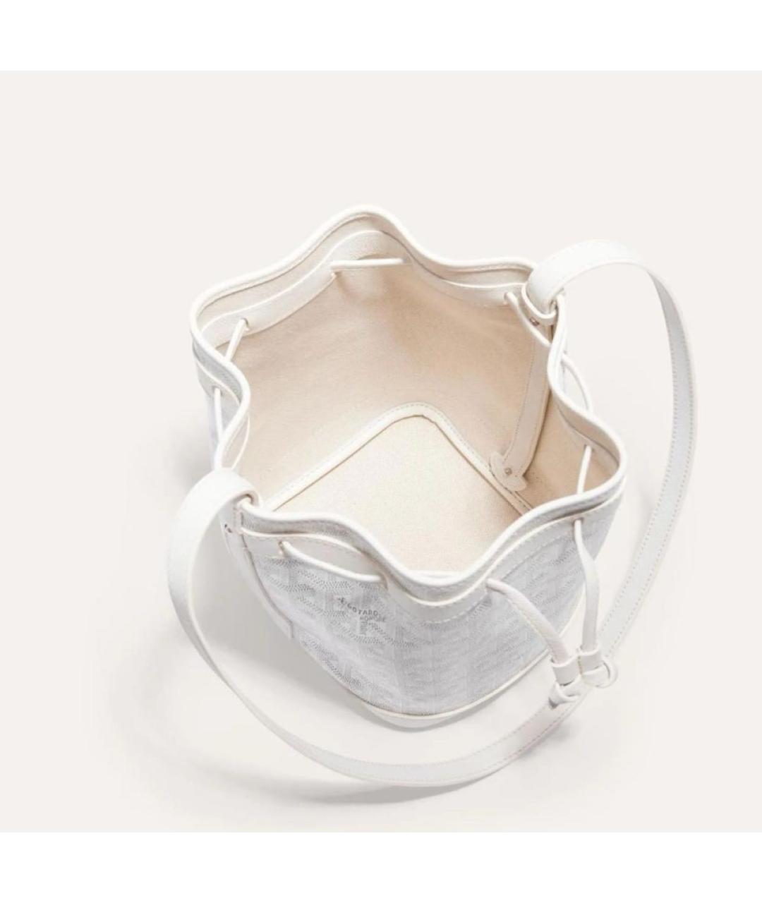 GOYARD Белая кожаная сумка с короткими ручками, фото 4