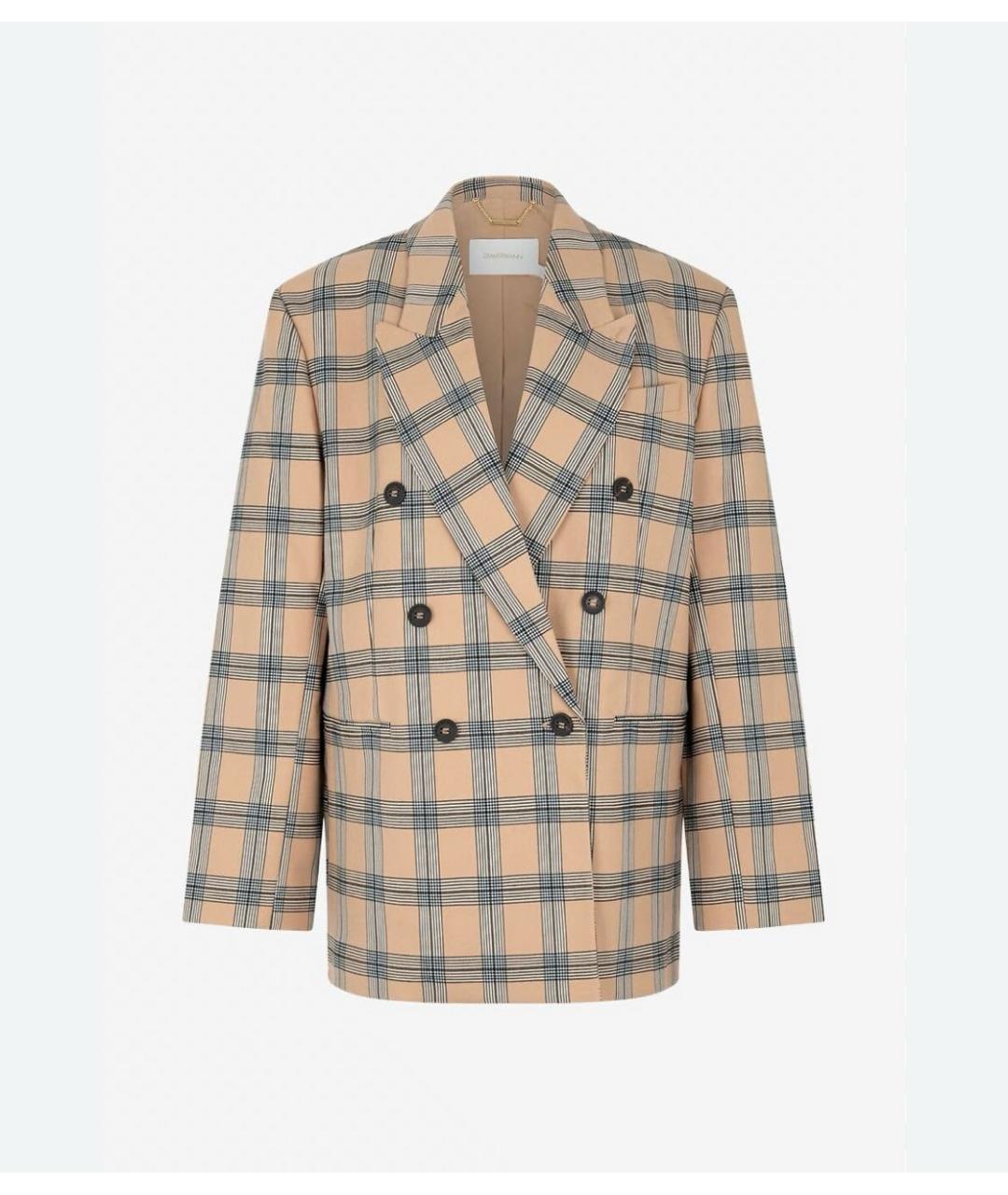 ZIMMERMANN Бежевый шерстяной жакет/пиджак, фото 4