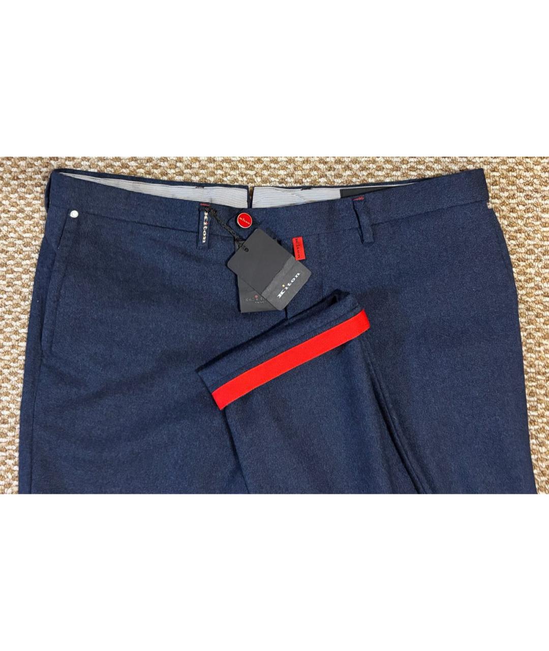 KITON Темно-синие повседневные брюки, фото 4