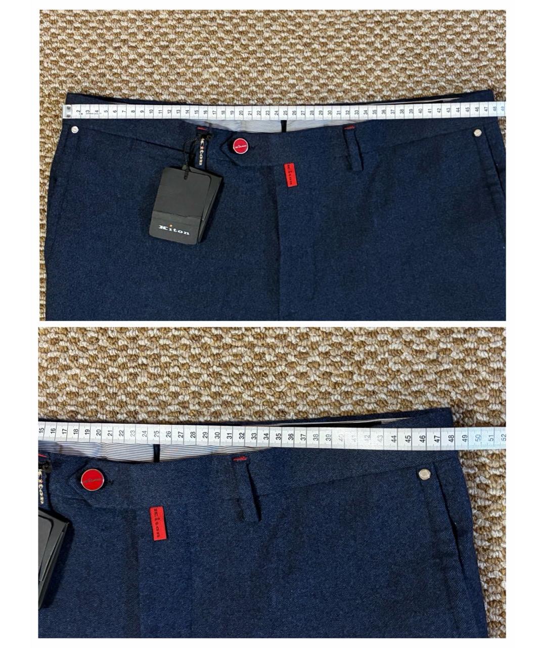 KITON Темно-синие повседневные брюки, фото 8