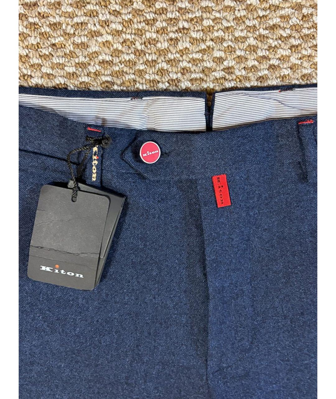 KITON Темно-синие повседневные брюки, фото 3
