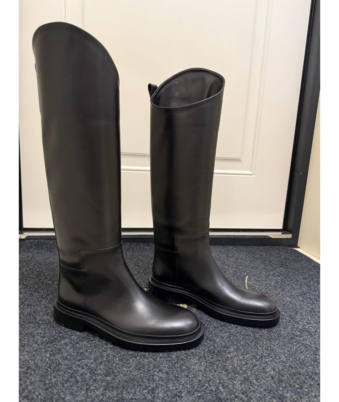 JIL SANDER Черные кожаные сапоги, фото 4