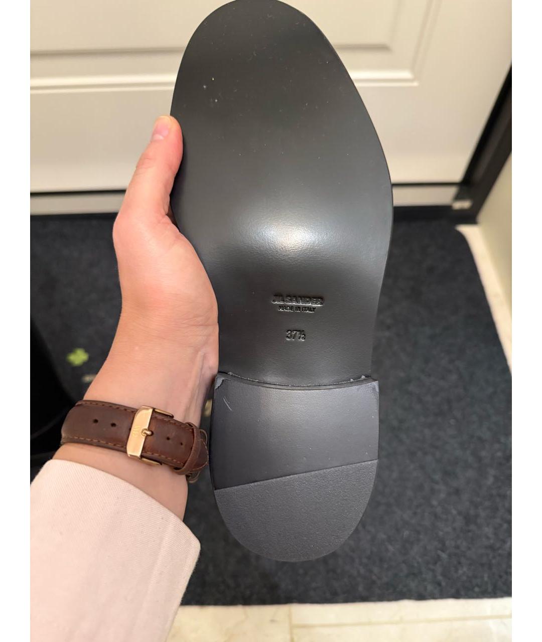 JIL SANDER Черные кожаные сапоги, фото 3