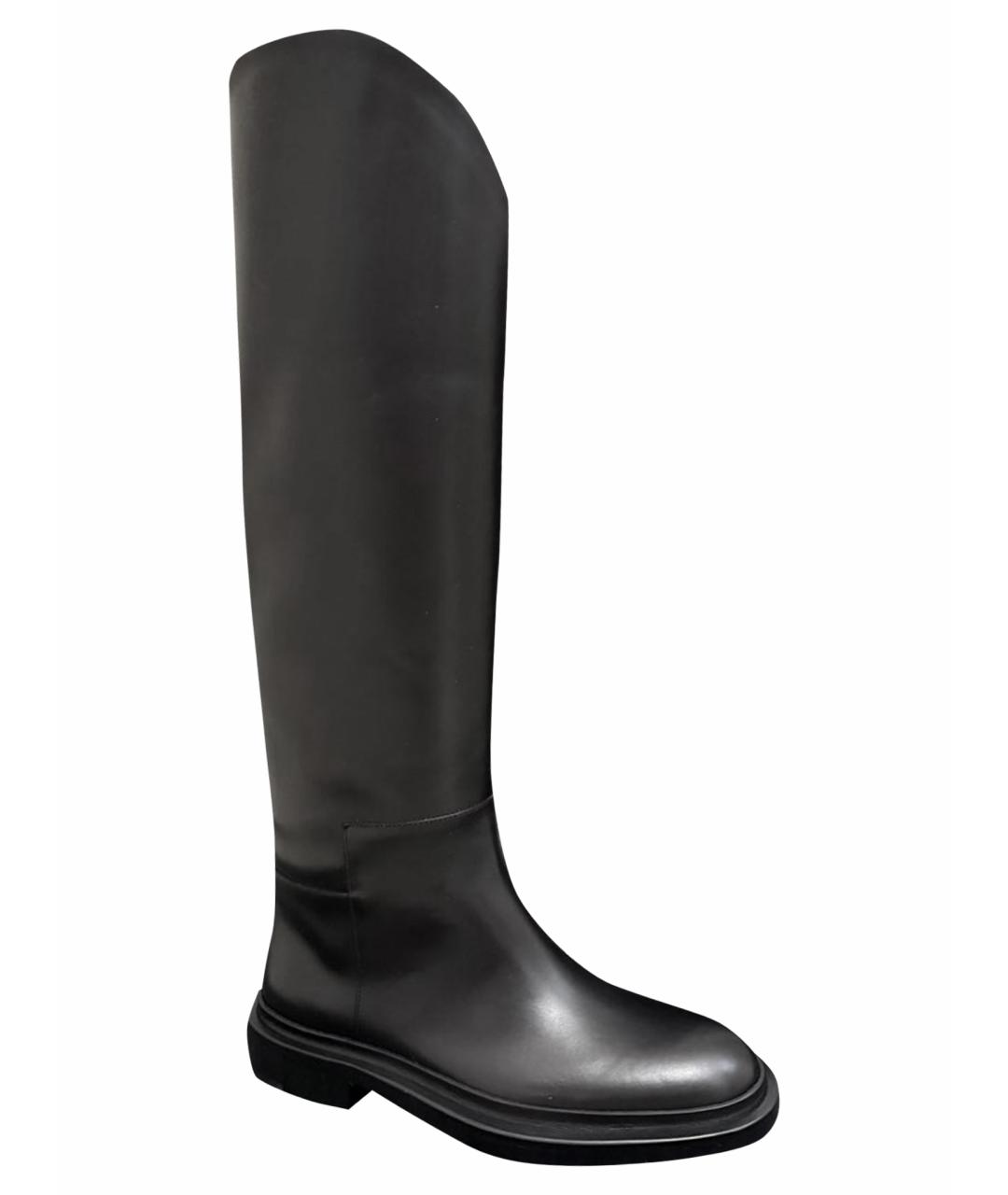 JIL SANDER Черные кожаные сапоги, фото 1