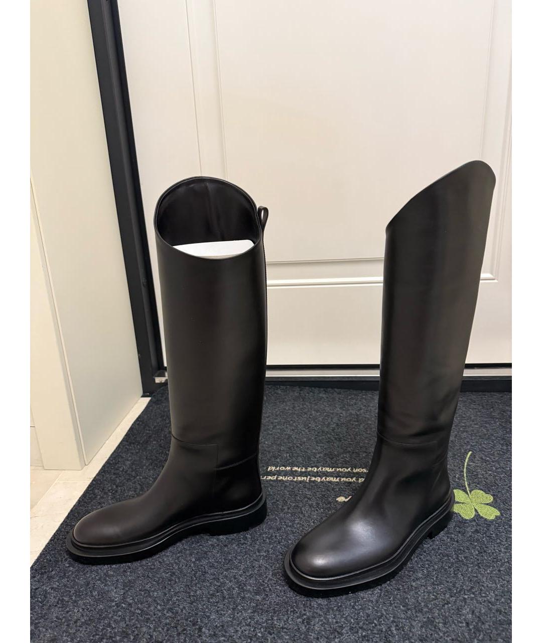 JIL SANDER Черные кожаные сапоги, фото 2