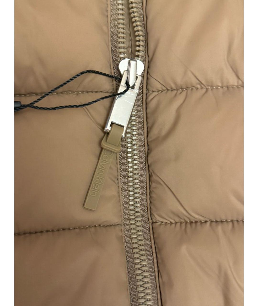 CALVIN KLEIN Коричневый полиэстеровый жилет, фото 6