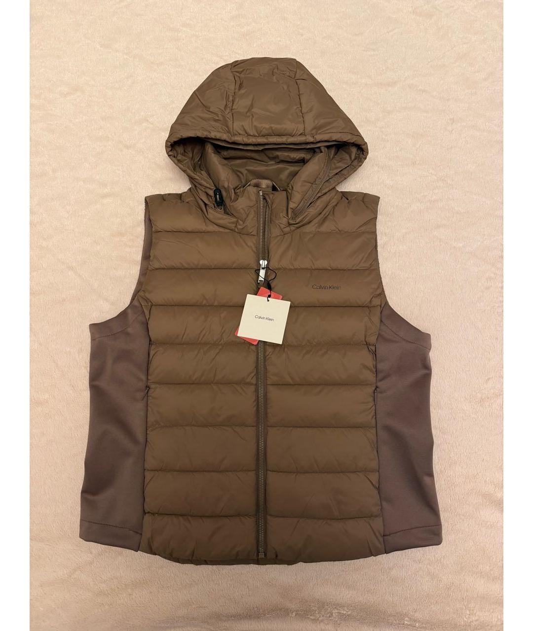 CALVIN KLEIN Коричневый полиэстеровый жилет, фото 2
