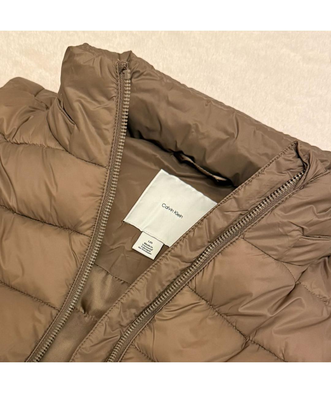 CALVIN KLEIN Коричневый полиэстеровый жилет, фото 4
