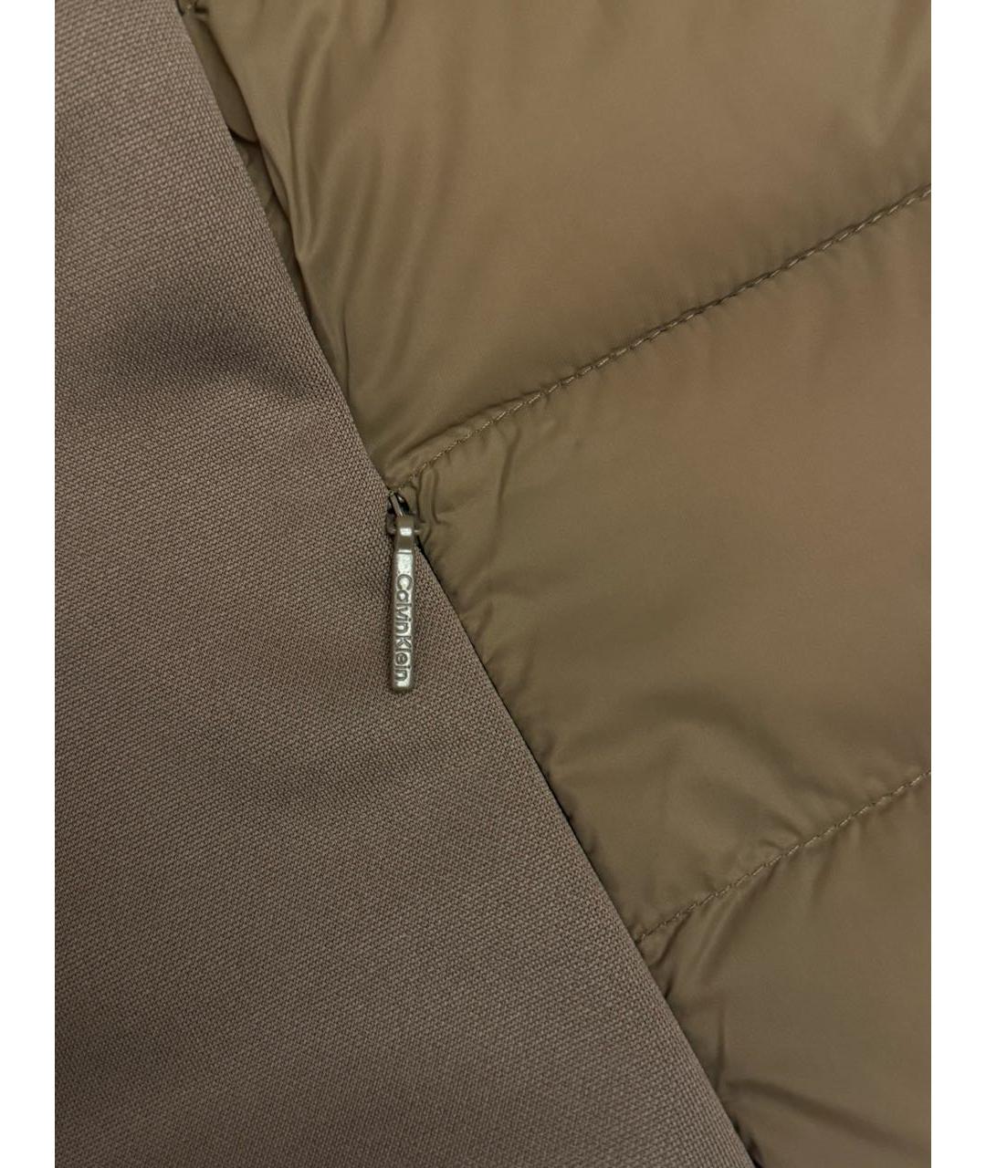 CALVIN KLEIN Коричневый полиэстеровый жилет, фото 5