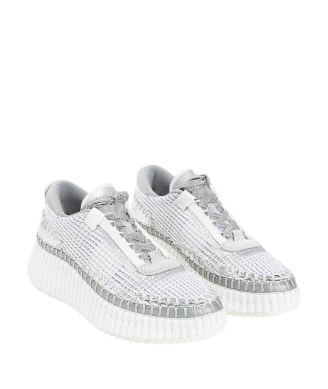 CHLOE Серебряные синтетические кроссовки, фото 3