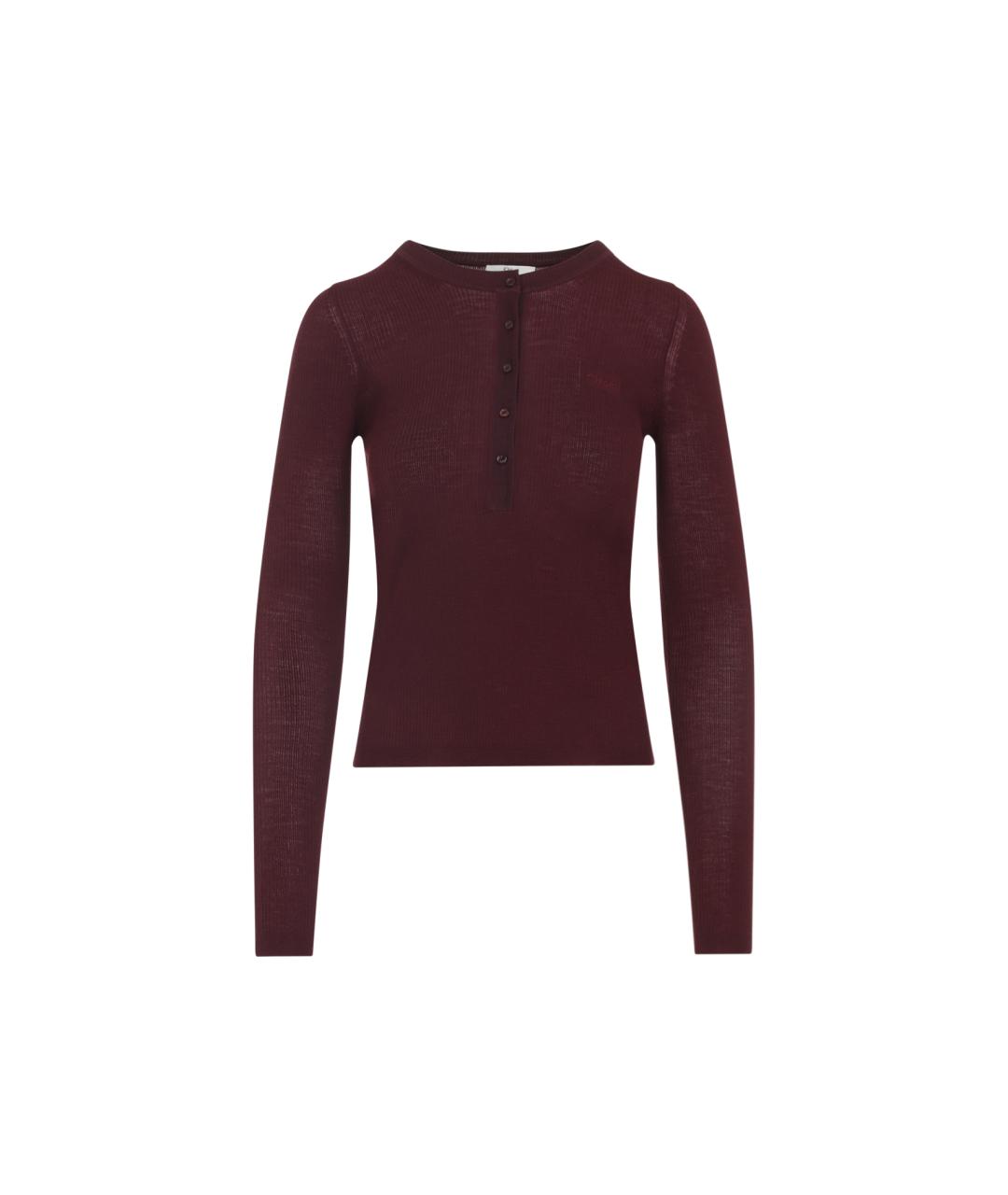 CHLOE Бордовый шерстяной джемпер / свитер, фото 1