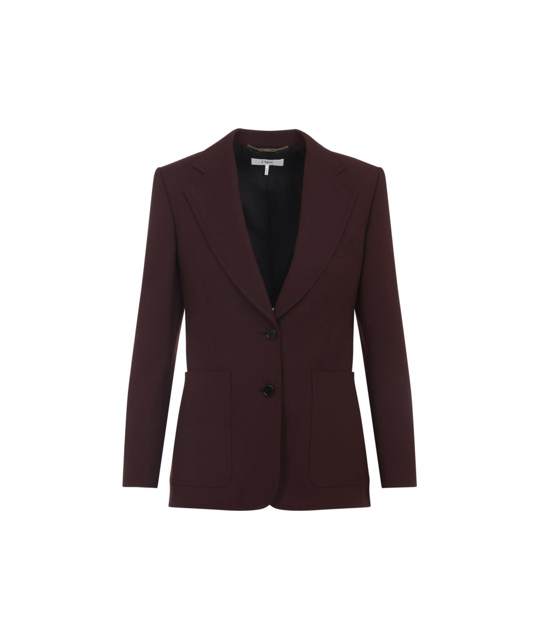 CHLOE Бордовый шерстяной жакет/пиджак, фото 1