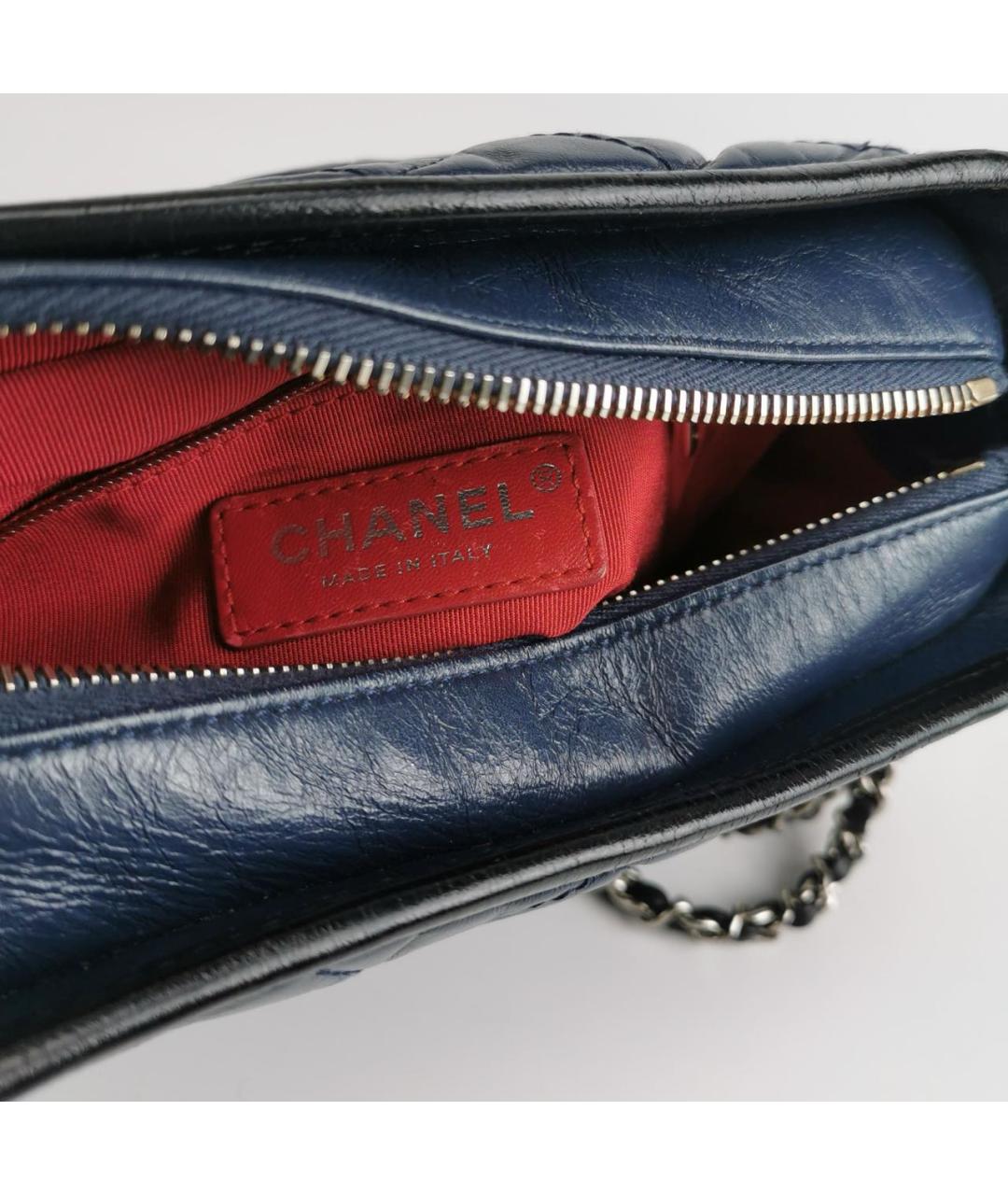 CHANEL Синяя кожаная сумка через плечо, фото 6