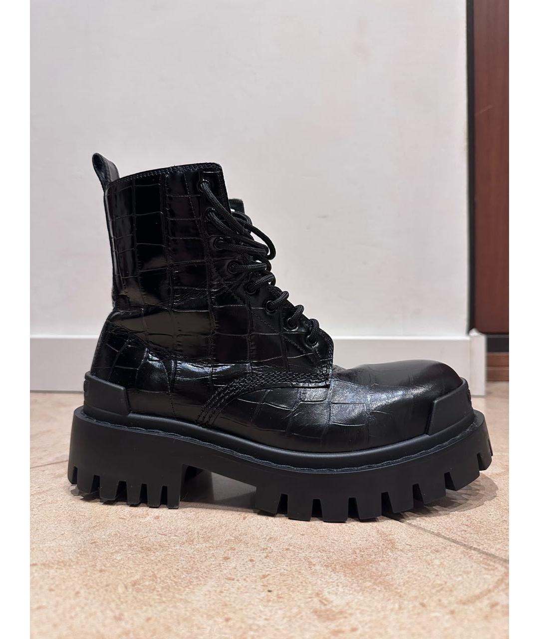 BALENCIAGA Черные кожаные ботинки, фото 7