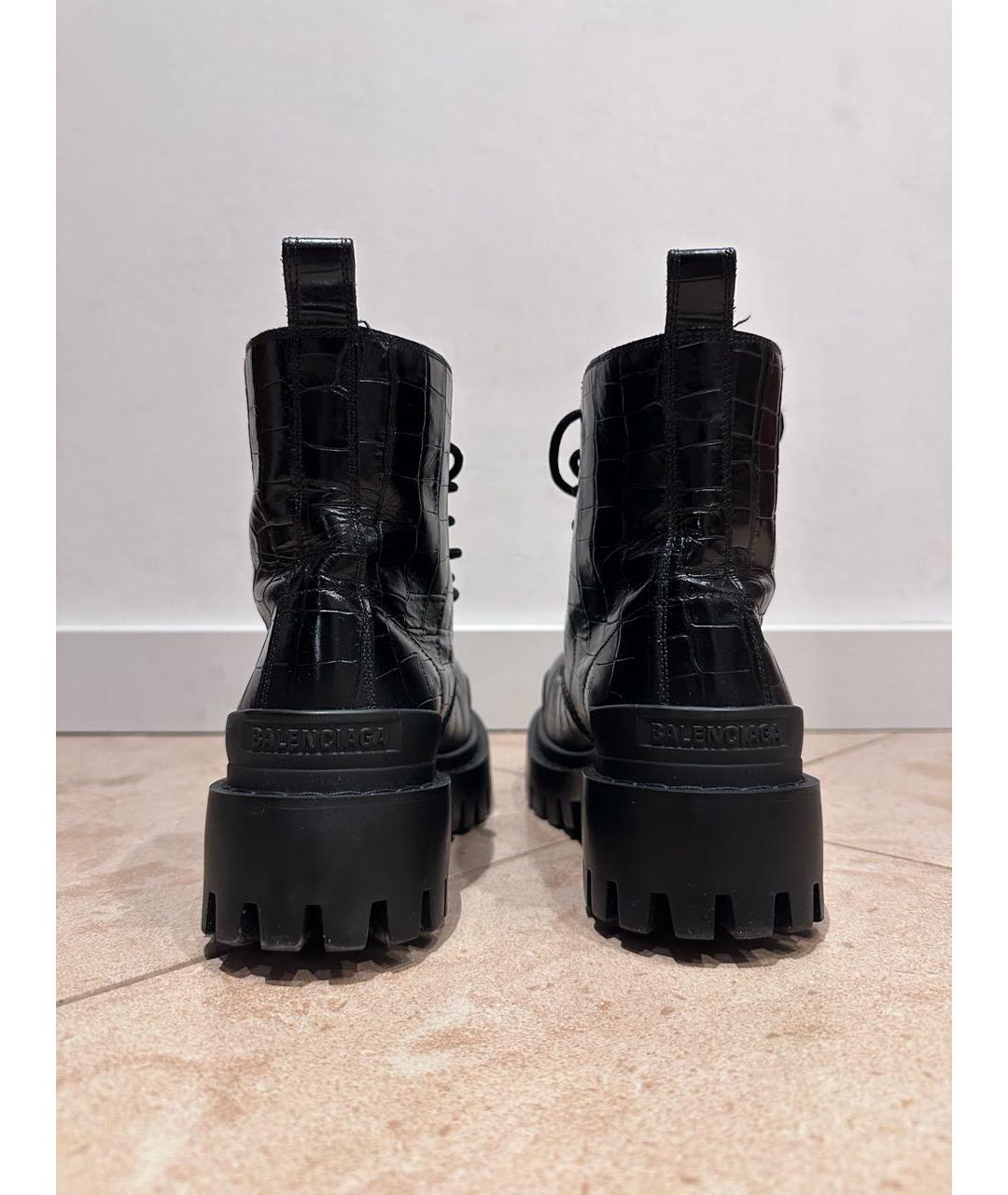 BALENCIAGA Черные кожаные ботинки, фото 4