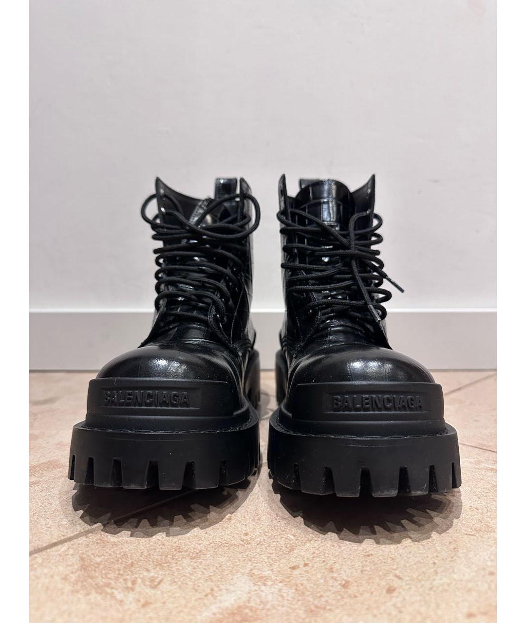 BALENCIAGA Черные кожаные ботинки, фото 2