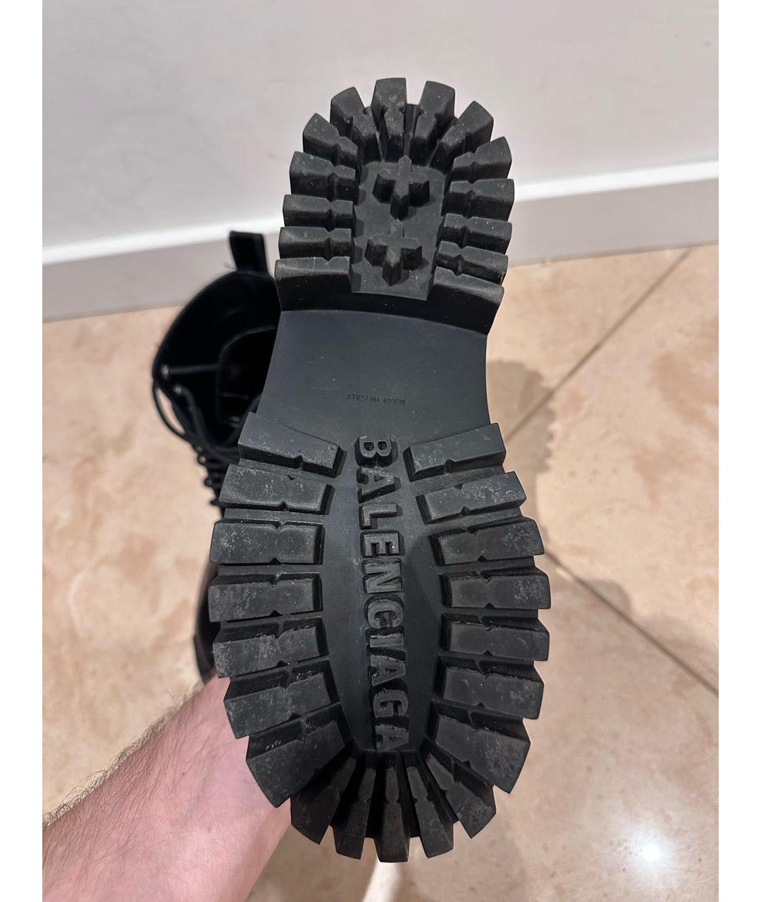 BALENCIAGA Черные кожаные ботинки, фото 6