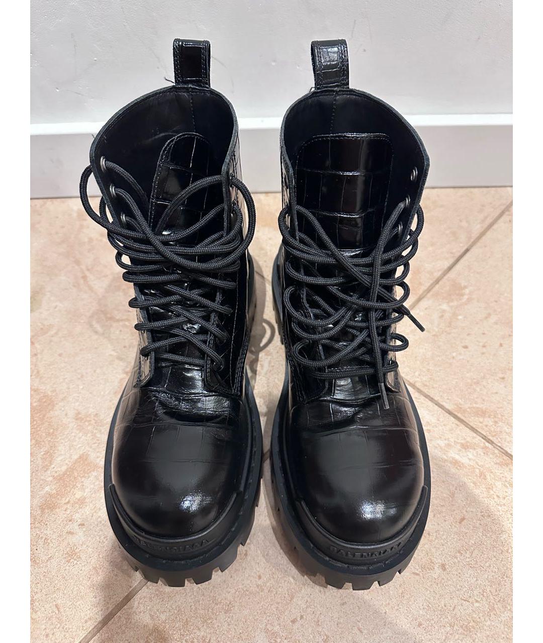 BALENCIAGA Черные кожаные ботинки, фото 3