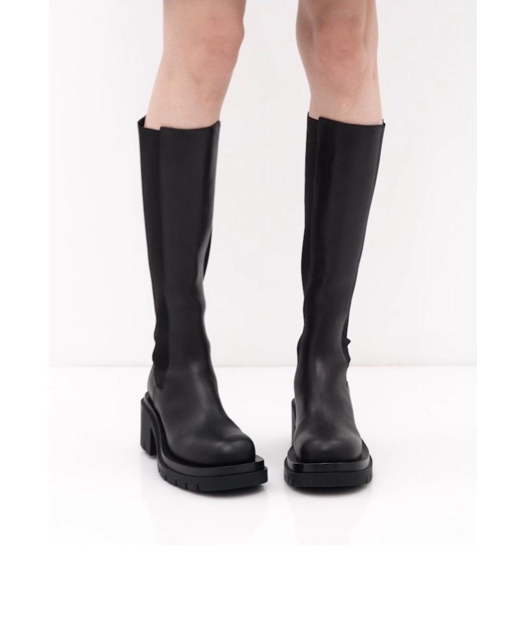 BOTTEGA VENETA Черные кожаные сапоги, фото 6