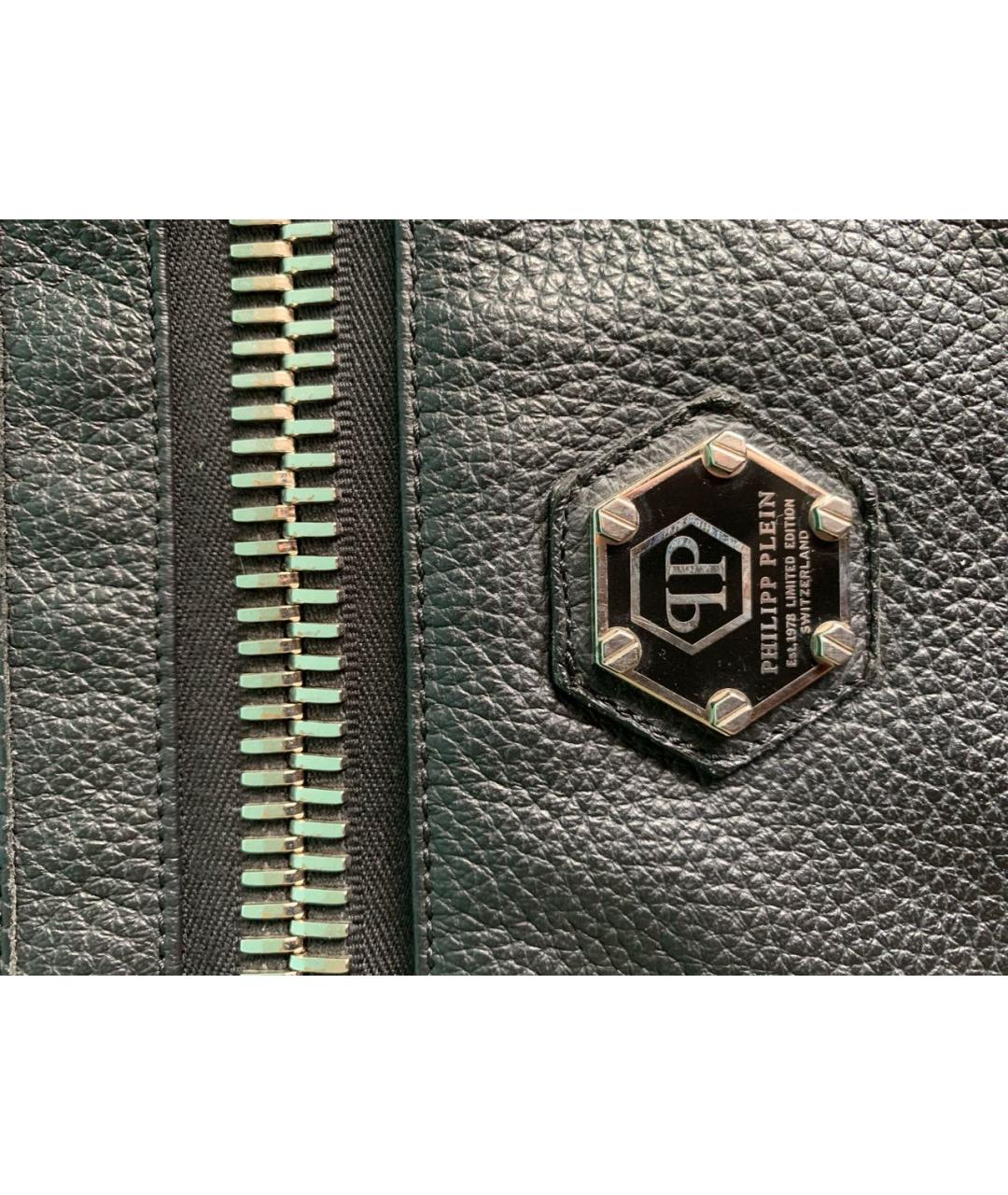 PHILIPP PLEIN Черная кожаная сумка на плечо, фото 4