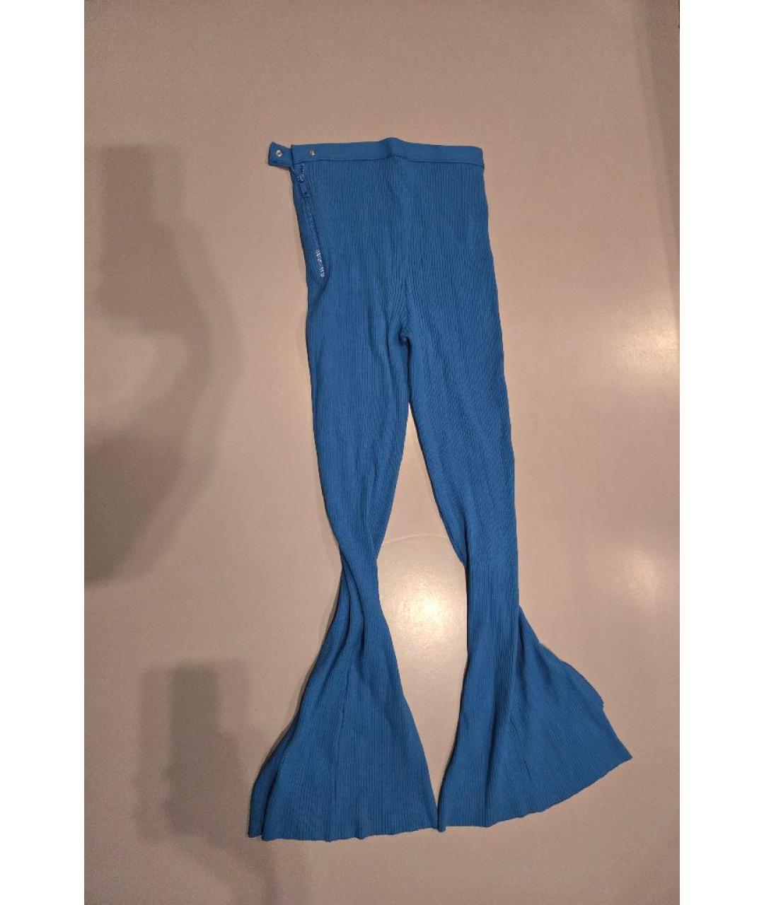 COURREGES Синие вискозные прямые брюки, фото 5