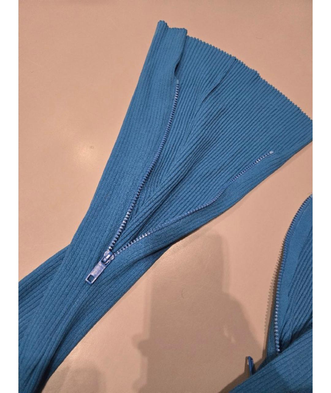 COURREGES Синие вискозные прямые брюки, фото 3