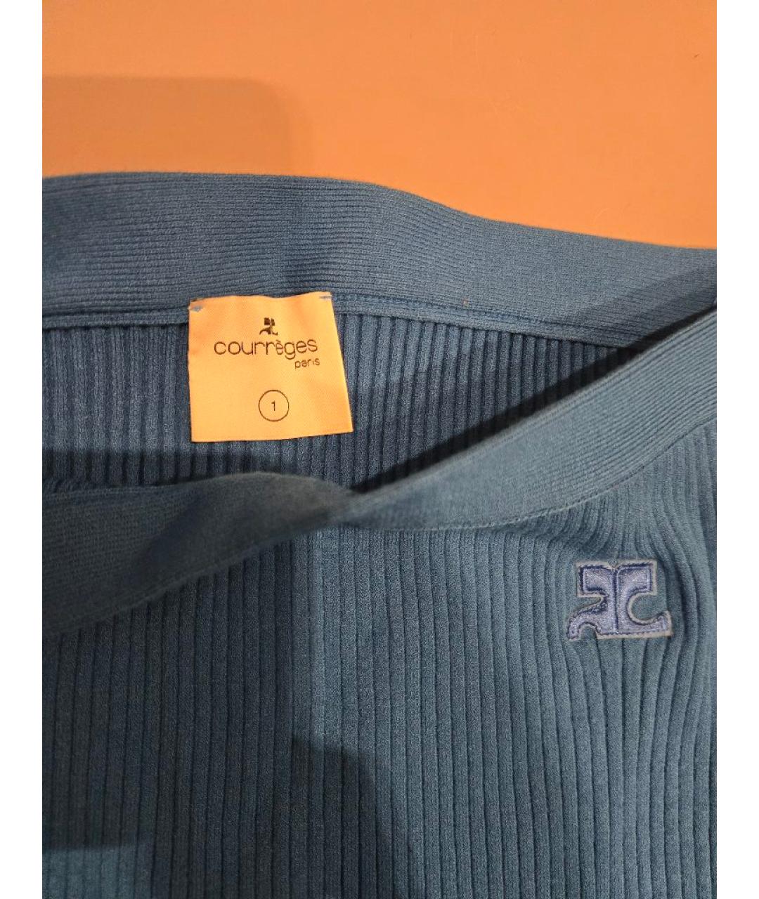 COURREGES Синие вискозные прямые брюки, фото 2