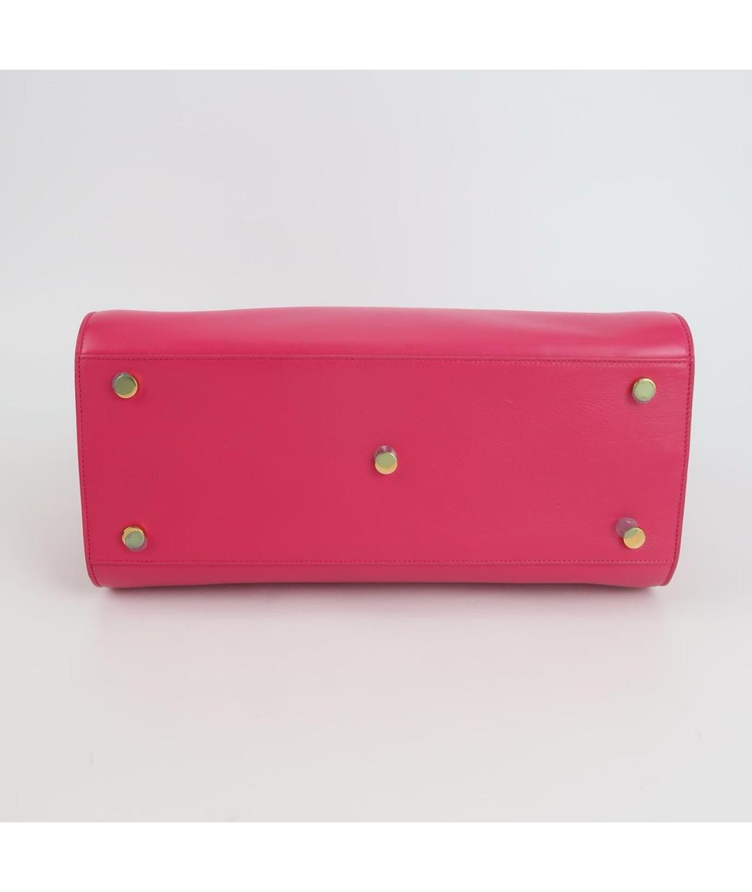 SAINT LAURENT Розовая кожаная сумка тоут, фото 5