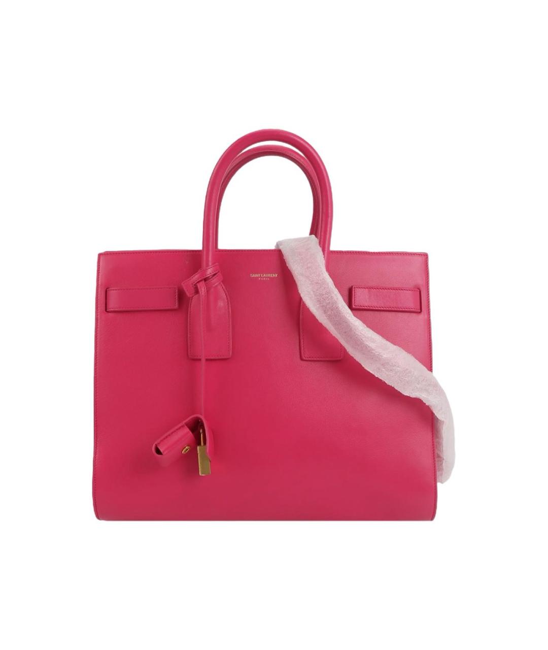 SAINT LAURENT Розовая кожаная сумка тоут, фото 1