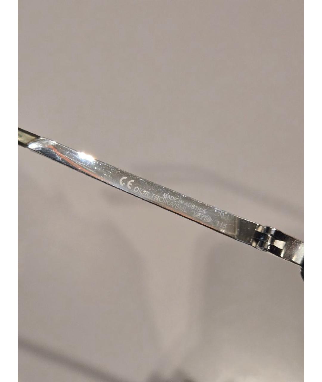 CHRISTIAN DIOR Серебряные металлические солнцезащитные очки, фото 4