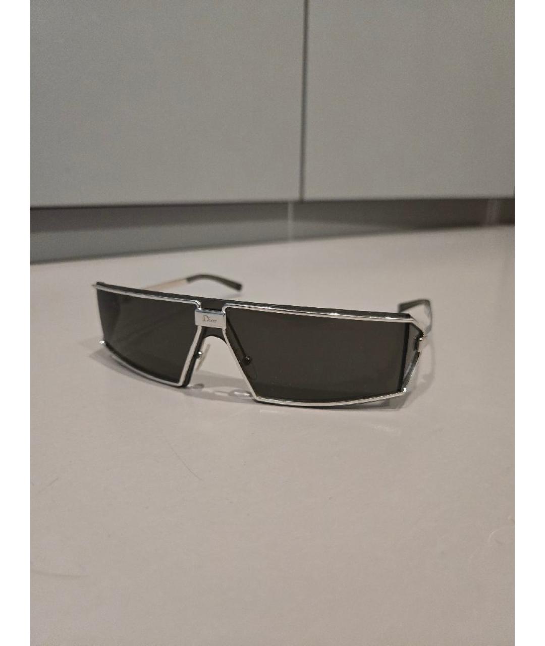 CHRISTIAN DIOR Серебряные металлические солнцезащитные очки, фото 6