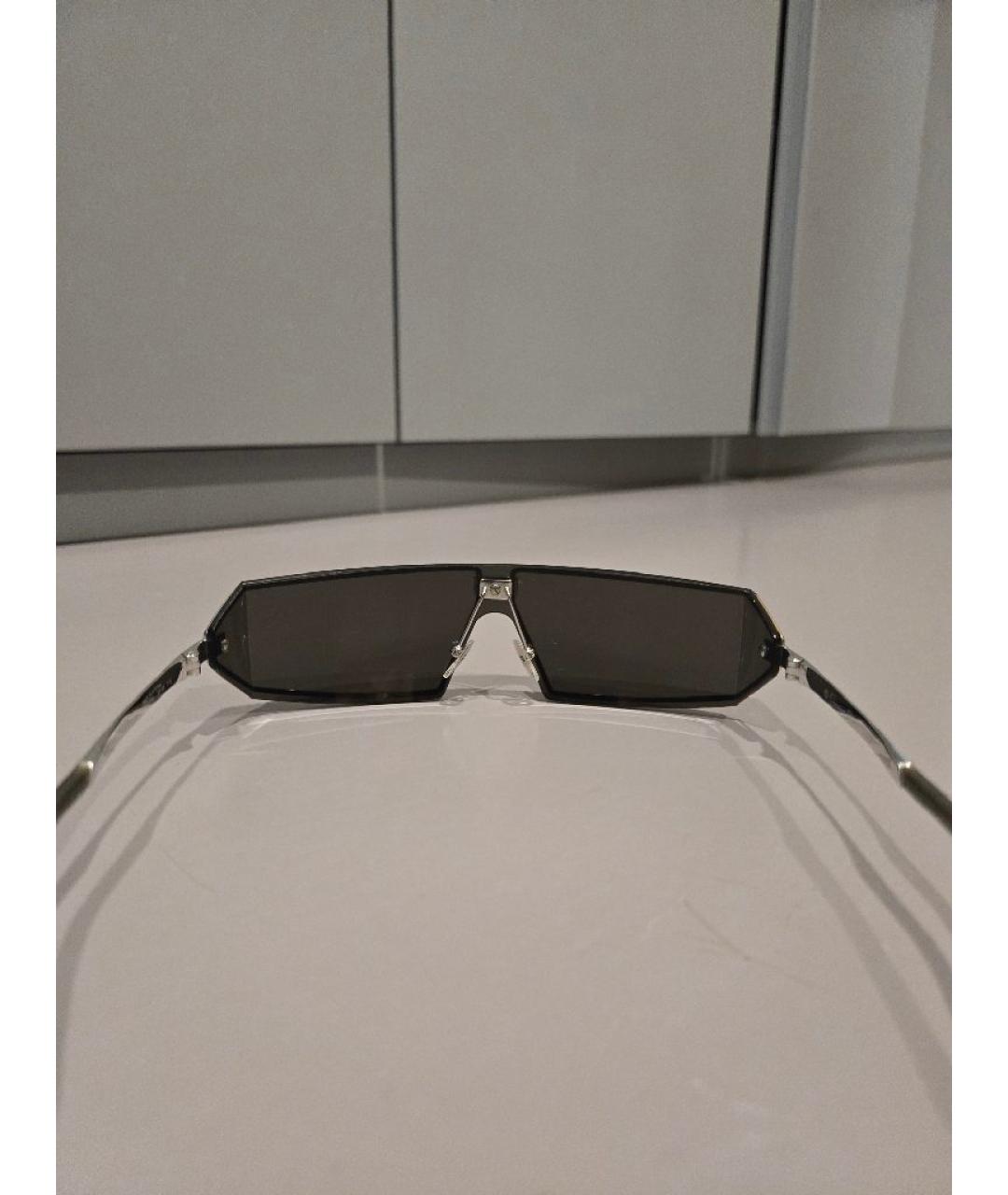 CHRISTIAN DIOR Серебряные металлические солнцезащитные очки, фото 3