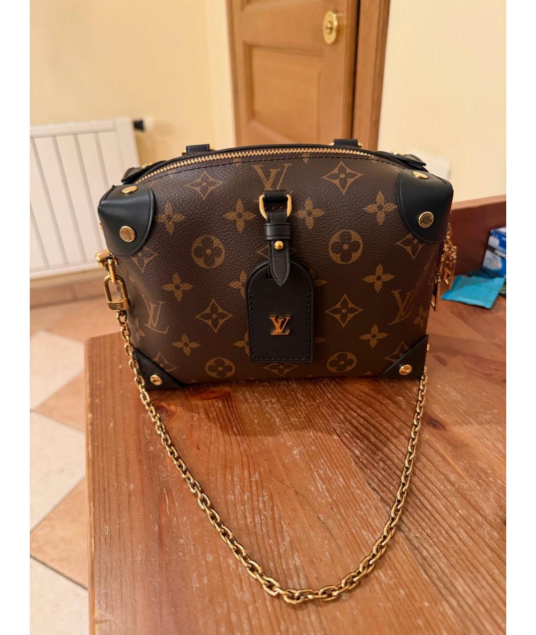 LOUIS VUITTON Коричневая кожаная сумка с короткими ручками, фото 5