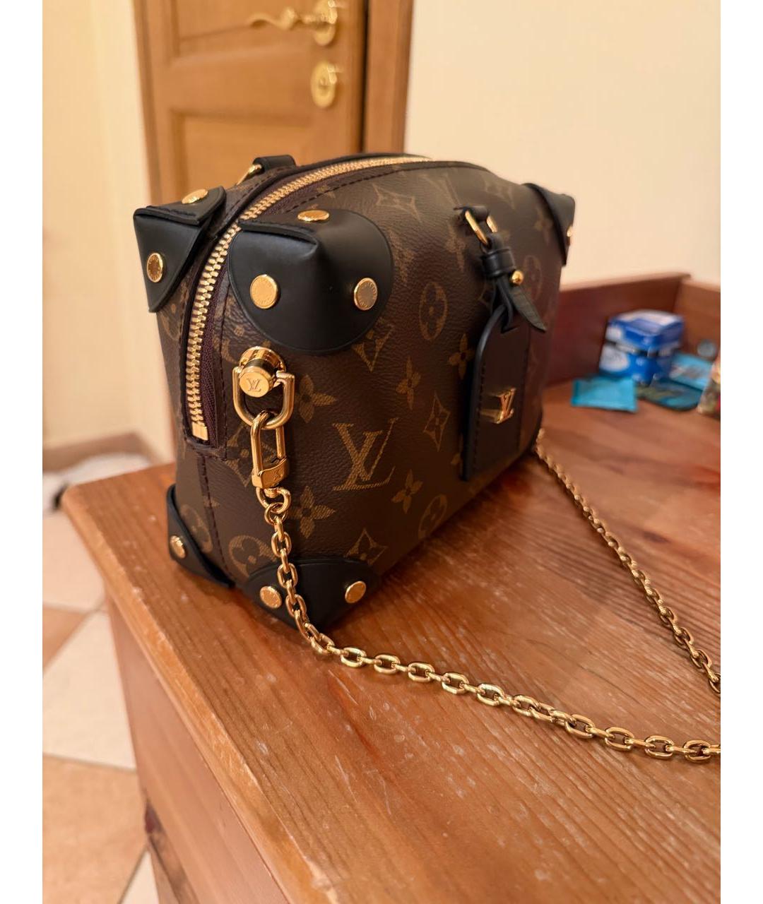 LOUIS VUITTON Коричневая кожаная сумка с короткими ручками, фото 2