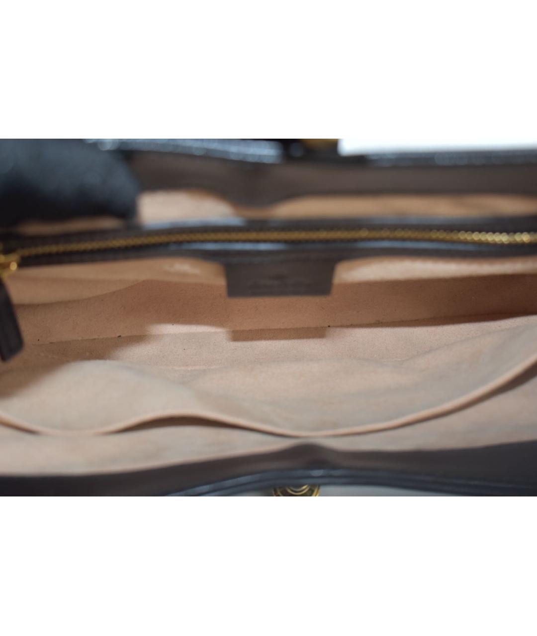 GUCCI Черная кожаная сумка через плечо, фото 4