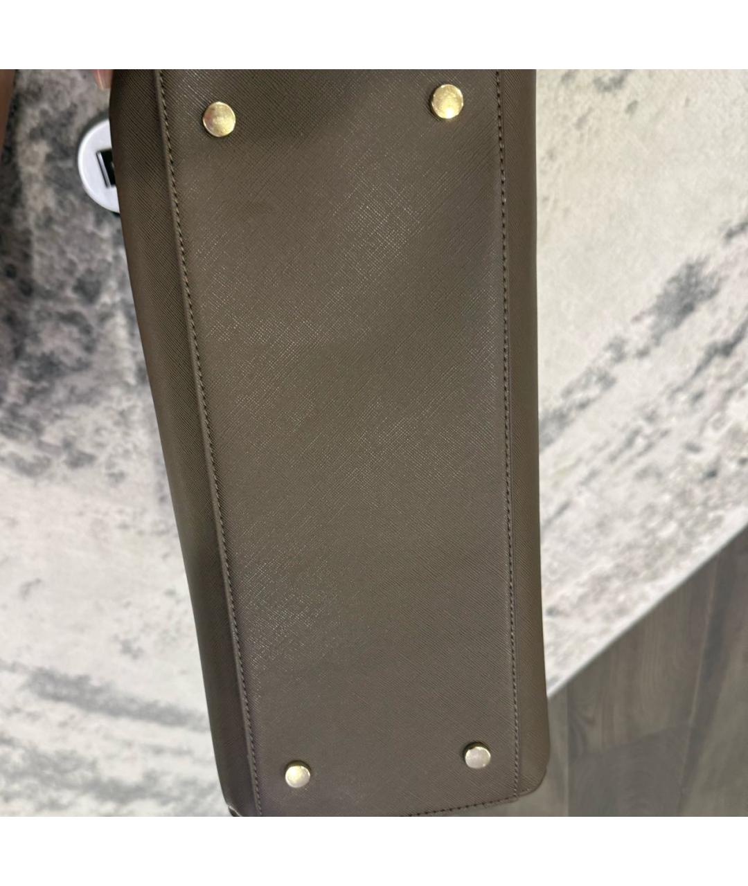 TRUSSARDI Антрацитовая кожаная сумка с короткими ручками, фото 5