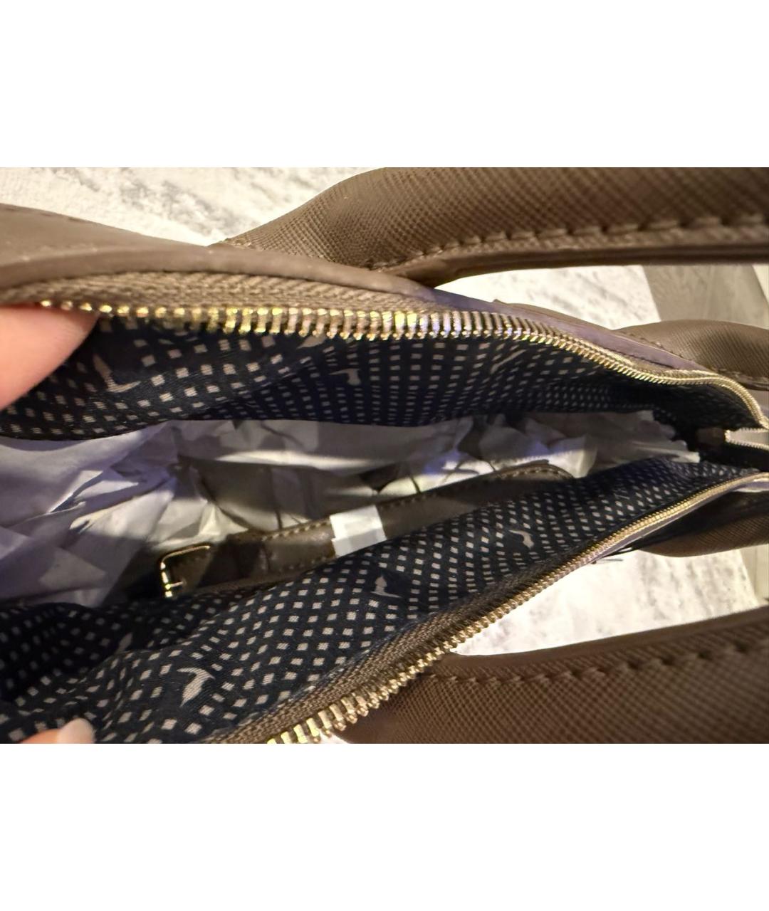 TRUSSARDI Антрацитовая кожаная сумка с короткими ручками, фото 4