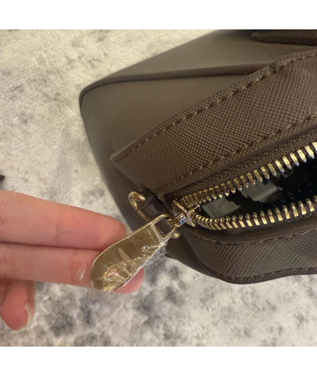 TRUSSARDI Антрацитовая кожаная сумка с короткими ручками, фото 3