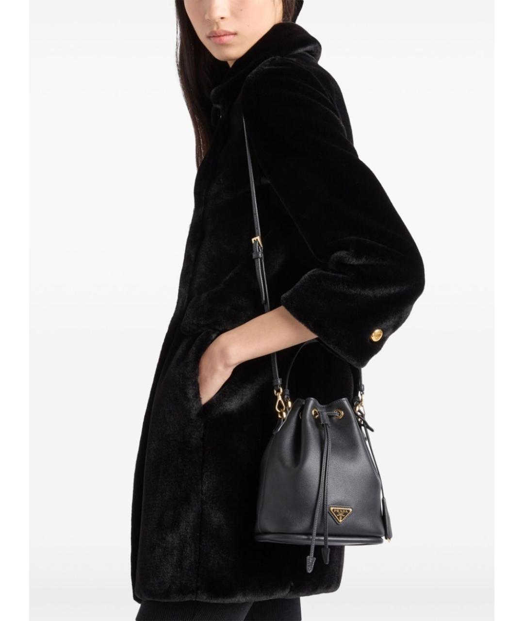 PRADA Черная кожаная сумка через плечо, фото 7