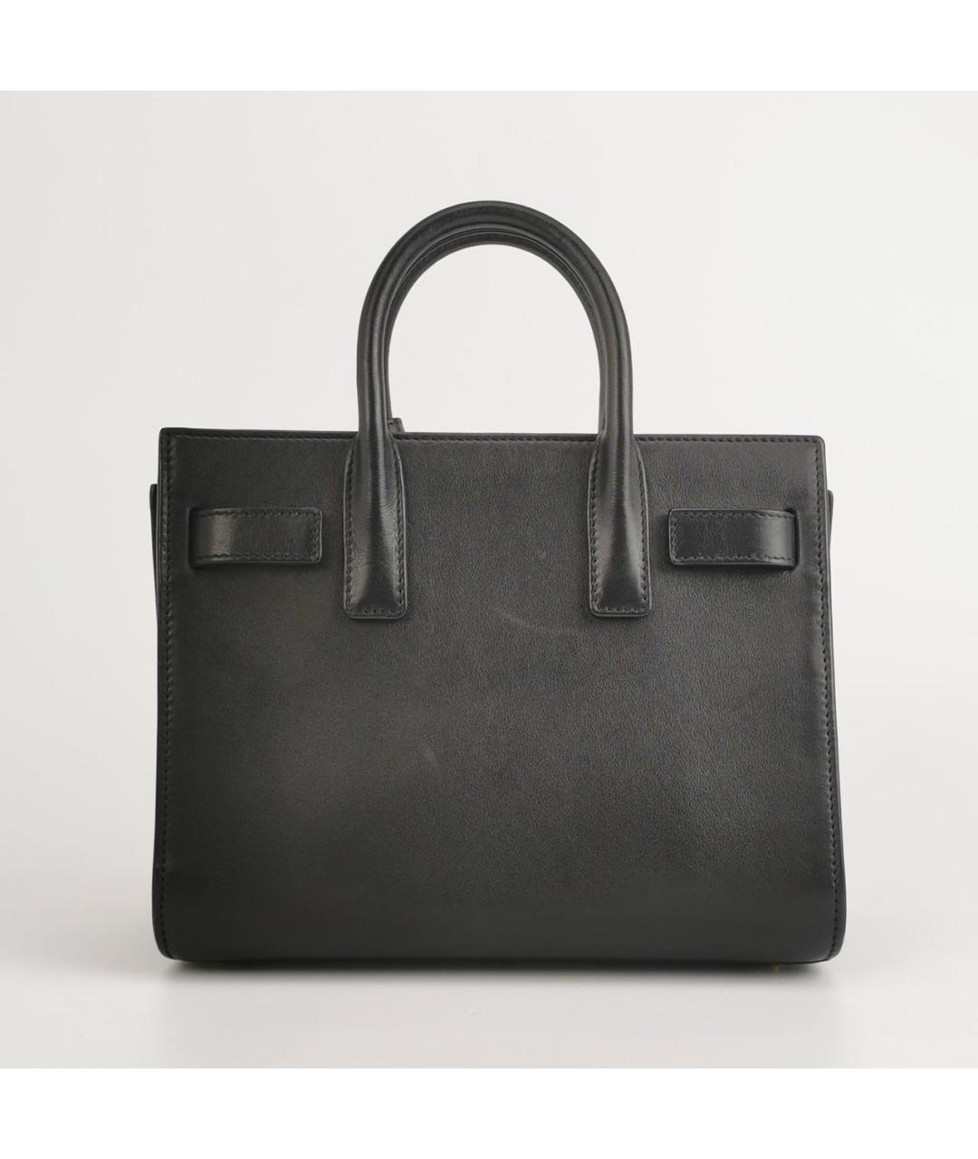 SAINT LAURENT Черная кожаная сумка тоут, фото 4
