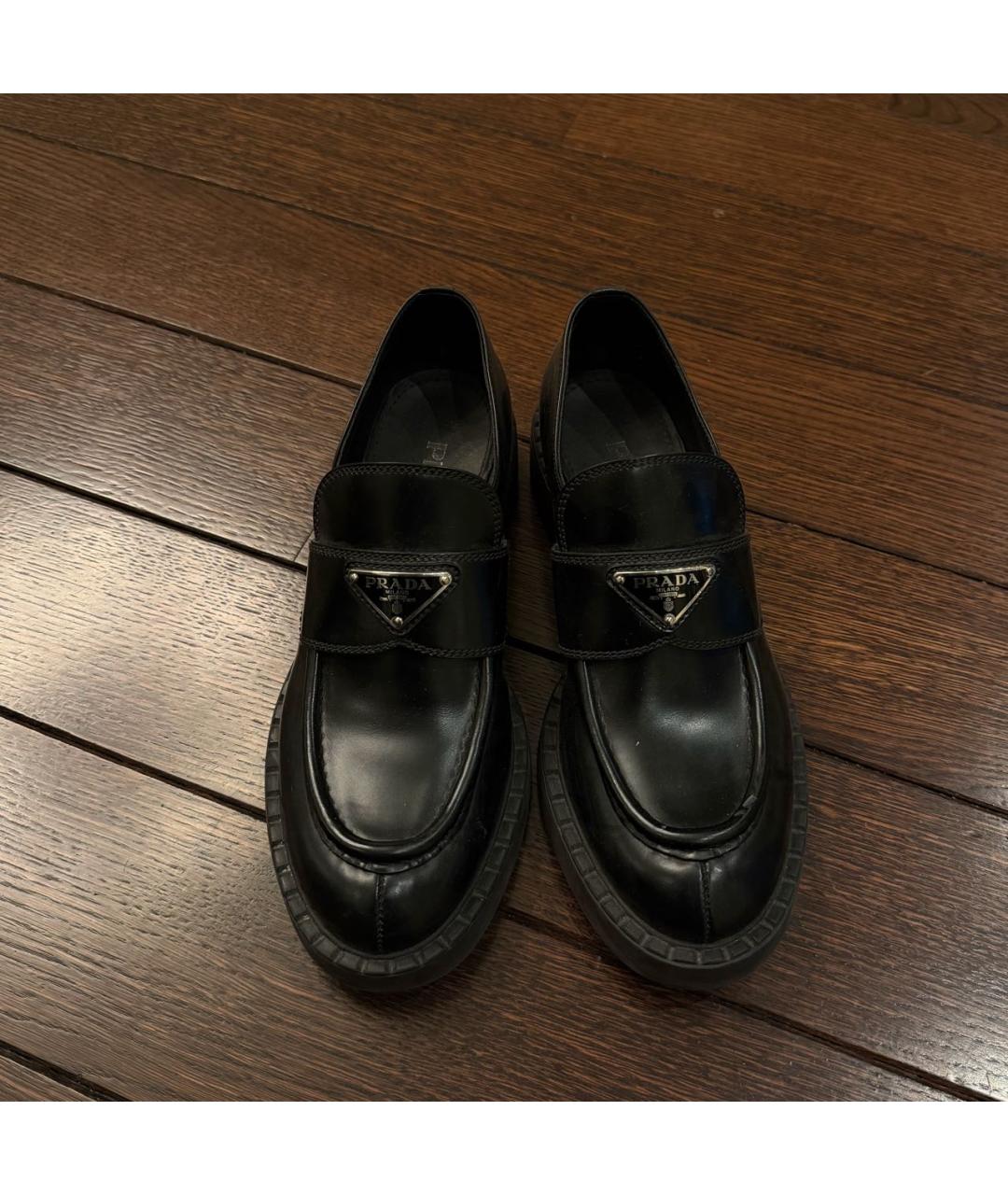 PRADA Черные кожаные ботинки, фото 2