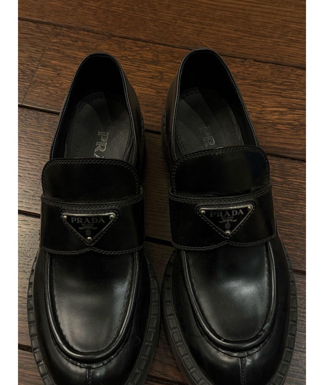 PRADA Черные кожаные ботинки, фото 4