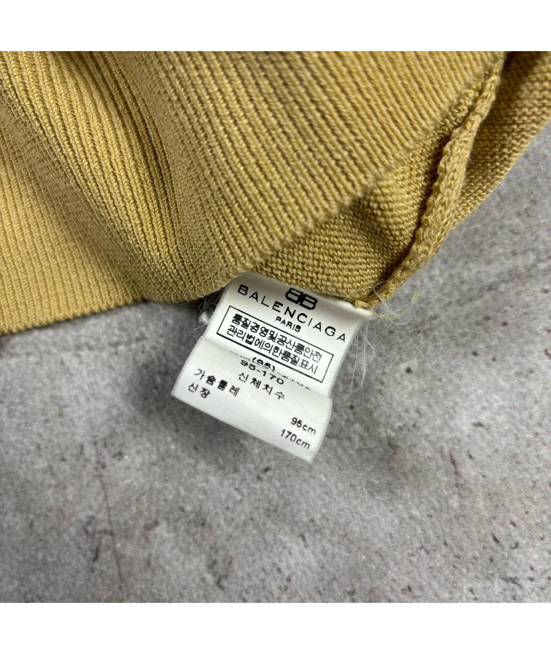 BALENCIAGA Горчичный хлопковый джемпер / свитер, фото 7