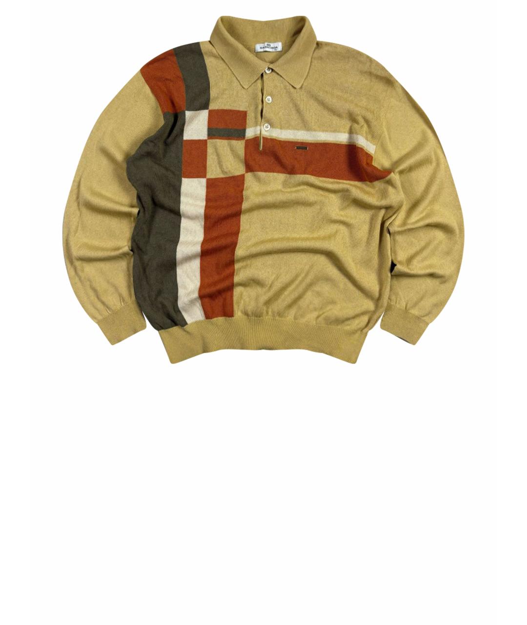 BALENCIAGA Горчичный хлопковый джемпер / свитер, фото 1