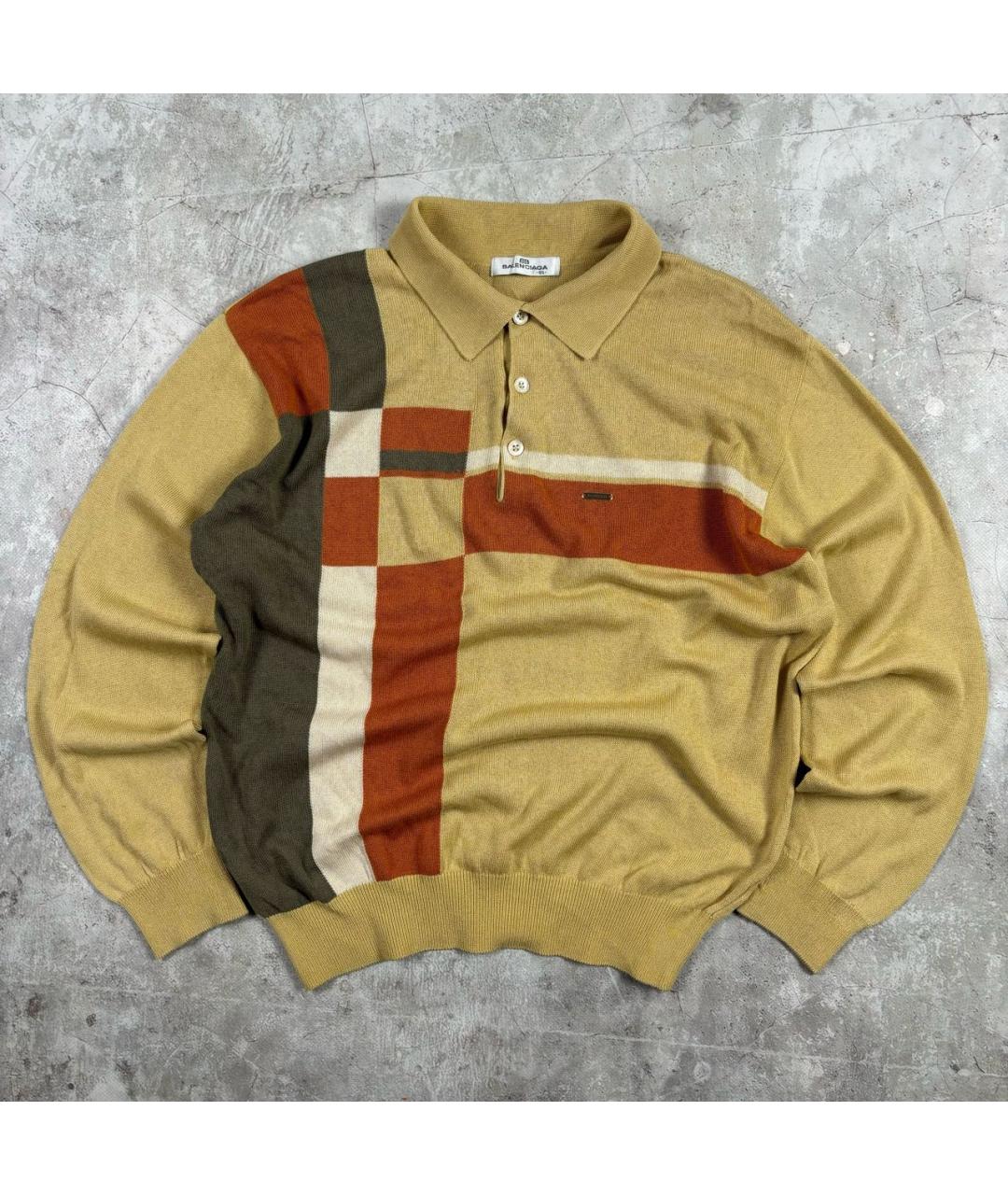 BALENCIAGA Горчичный хлопковый джемпер / свитер, фото 8