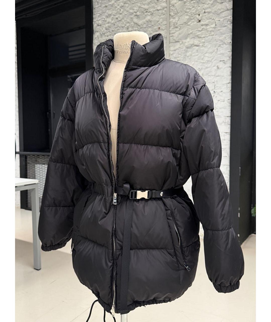 PRADA Черный полиэстеровый пуховик, фото 5